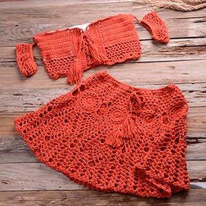 crochet bikini set knitting swimsuit