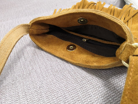 Genuine vintage Leather Fringed Shoulder Bag
