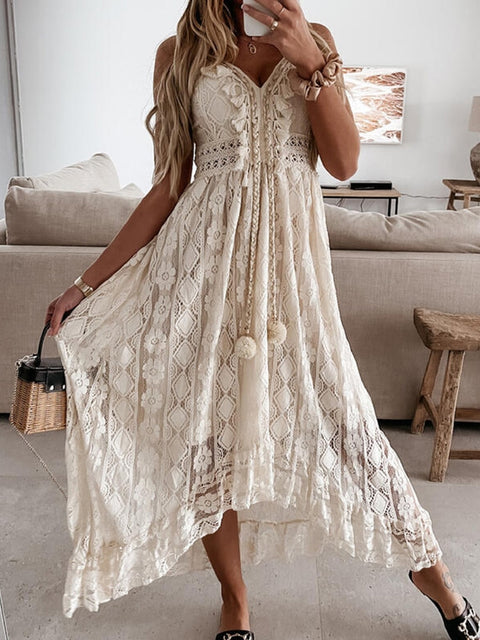 beautiful boho lace wedding dress