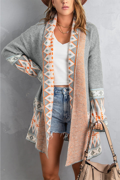 Open Front Knitted Cardigan