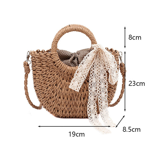moon-shaped hand-woven crossbody