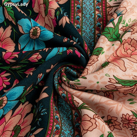 Boho Blossom: Floral Mini Dress with Vintage Charm