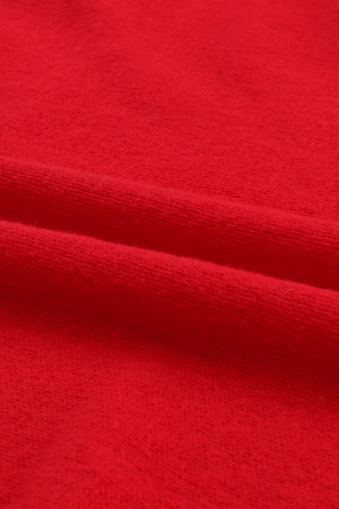 Red or Green Merry Letter Embroidered High Neck Sweater