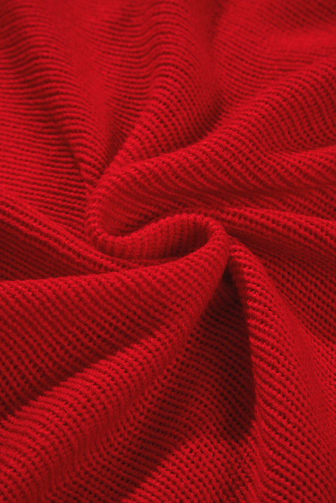 Red or Green Merry Letter Embroidered High Neck Sweater